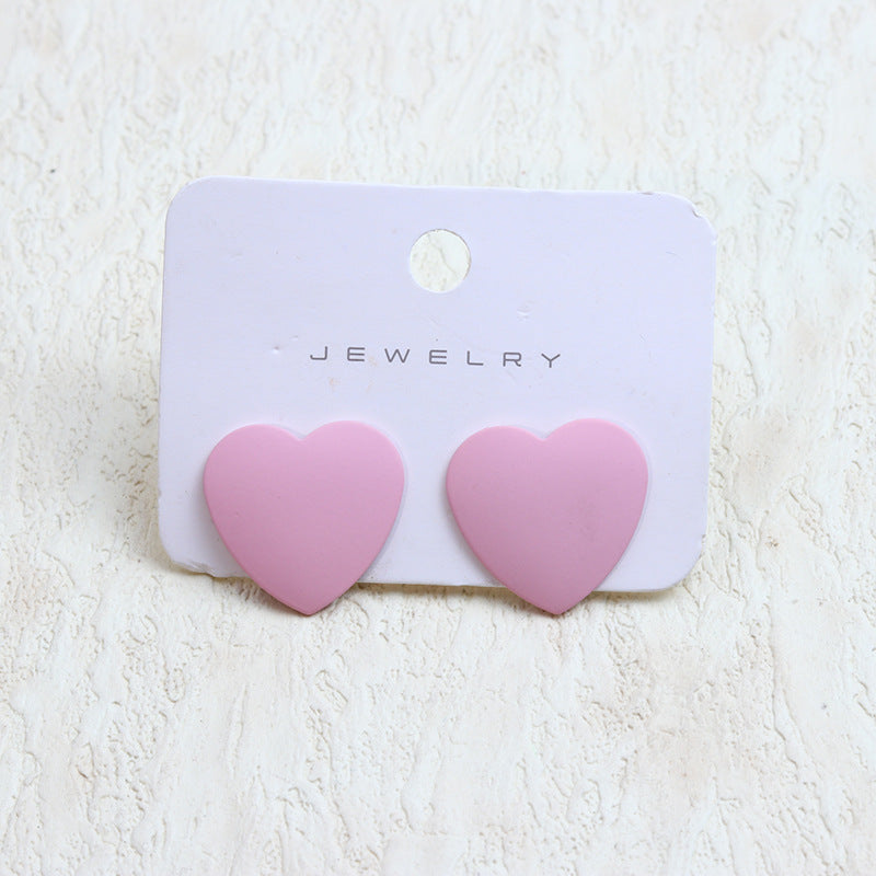 1 Pair Simple Style Heart Shape Spray Paint Arylic Ear Studs