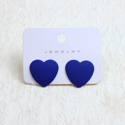 1 Pair Simple Style Heart Shape Spray Paint Arylic Ear Studs