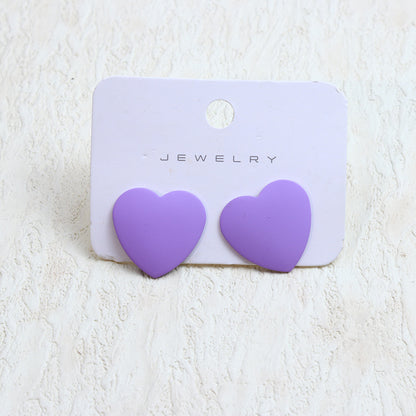 1 Pair Simple Style Heart Shape Spray Paint Arylic Ear Studs