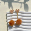 1 Pair Cute Romantic Heart Shape Plating Arylic 14k Gold Plated Drop Earrings