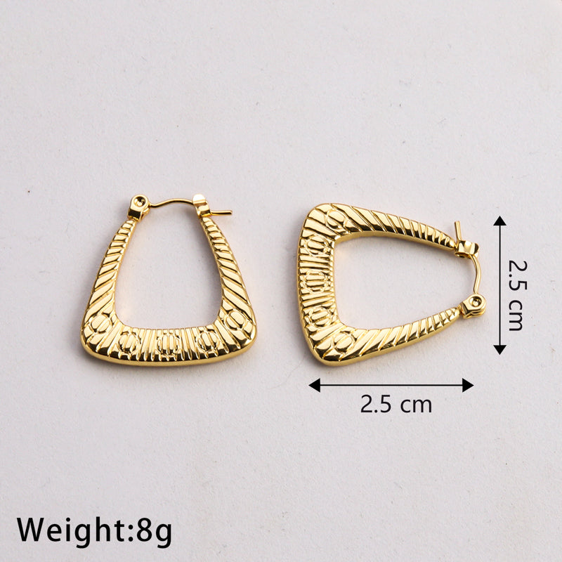 1 Pair Casual Classic Style U Shape Geometric Twist Plating Stainless Steel Gold Plated Earrings