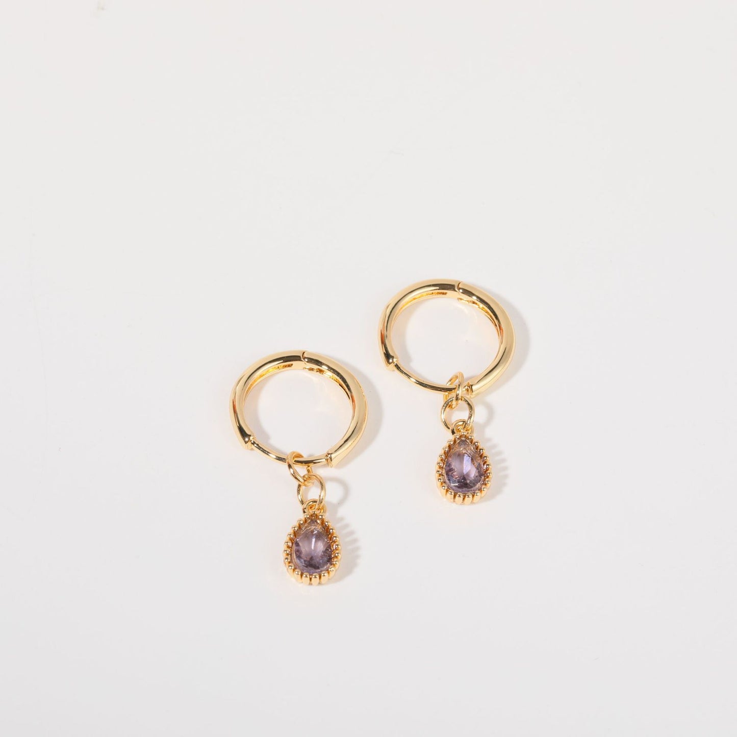 1 Pair Simple Style Water Droplets Plating Inlay Copper Zircon 18k Gold Plated Drop Earrings