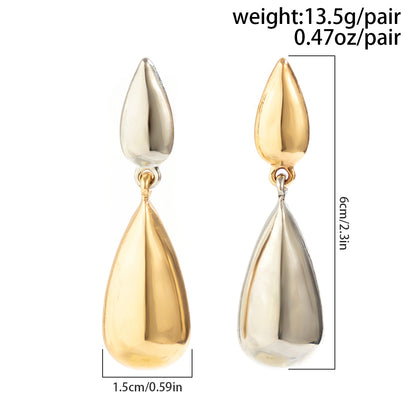 1 Pair Elegant Simple Style Water Droplets Plating Alloy Drop Earrings