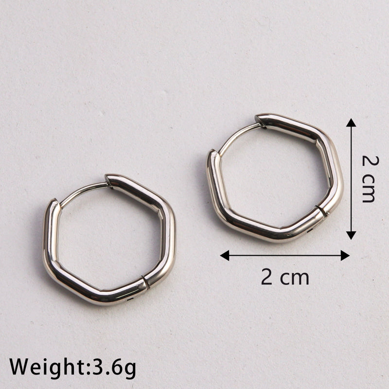 1 Pair Casual Classic Style Commute U Shape Square Heart Shape Plating Stainless Steel Silver Plated Earrings