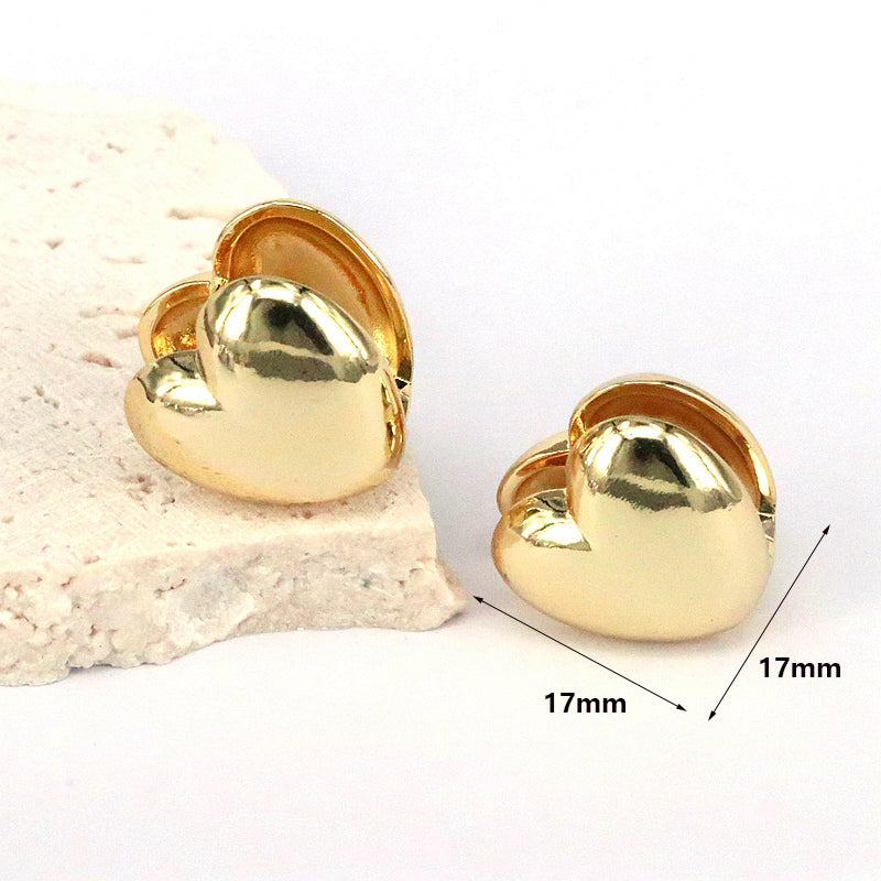 1 Pair Simple Style Heart Shape Plating Copper Gold Plated Silver Plated Ear Cuffs