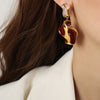 1 Pair Casual Vacation Modern Style Irregular Enamel Plating Copper 18k Gold Plated Drop Earrings