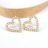 1 Pair Elegant Simple Style Triangle Heart Shape Plating Inlay Copper Artificial Pearls 18k Gold Plated Earrings