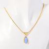 Elegant Simple Style Water Droplets Stainless Steel Plating Inlay Zircon 18k Gold Plated Pendant Necklace