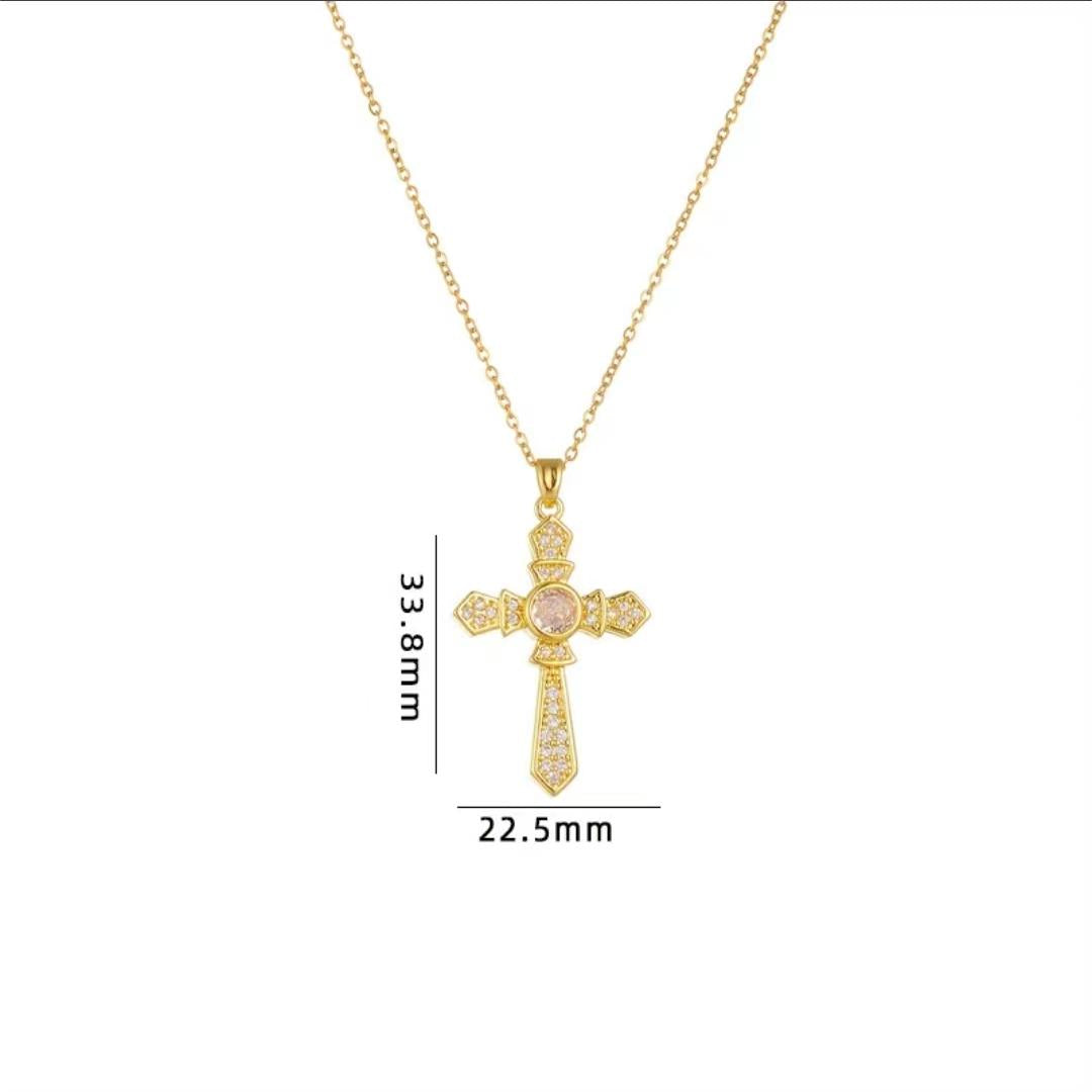 Classic Style Cross Copper Plating Pendant Necklace