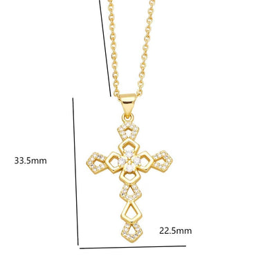 Classic Style Cross Copper Plating Pendant Necklace