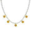 Elegant Chrysanthemum Freshwater Pearl Titanium Steel Beaded Plating 18k Gold Plated Necklace