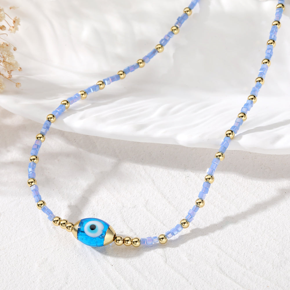 Ethnic Style Bohemian Devil's Eye Resin Beaded Women's Necklace