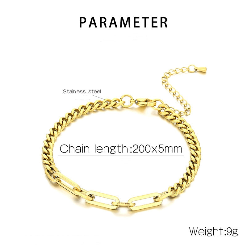 Hip-hop Geometric Titanium Steel Plating Bracelets