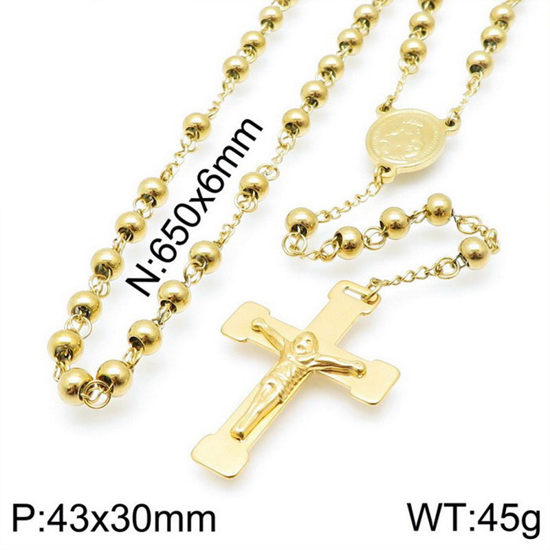 Ethnic Style Cross Stainless Steel Titanium Steel Plating Pendant Necklace