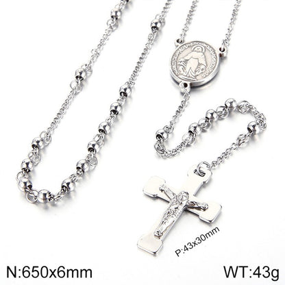 Ethnic Style Cross Stainless Steel Titanium Steel Plating Pendant Necklace