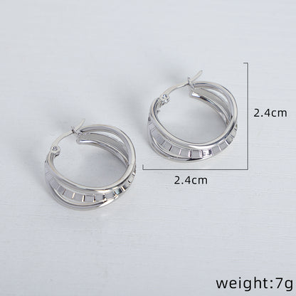 1 Pair Ig Style Simple Style Solid Color Plating Inlay Titanium Steel Pearl 18k Gold Plated Earrings