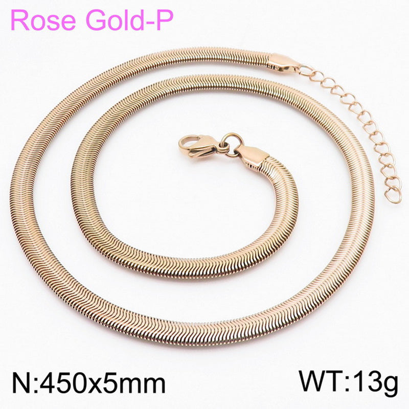 Streetwear Solid Color Titanium Steel Plating Chain Necklace