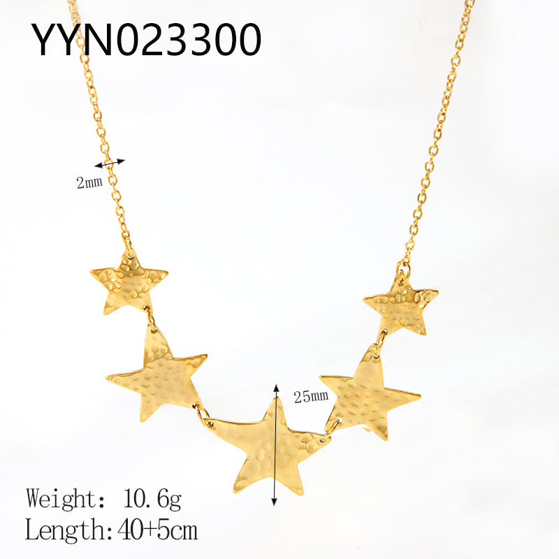 Ig Style Nordic Style African Style Star Moon Stainless Steel Polishing Plating Metal 18k Gold Plated Pendant Necklace