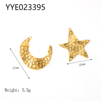 Ig Style Nordic Style African Style Star Moon Stainless Steel Polishing Plating Metal 18k Gold Plated Pendant Necklace