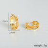 1 Pair Ig Style Simple Style Solid Color Plating Inlay Titanium Steel Pearl 18k Gold Plated Earrings