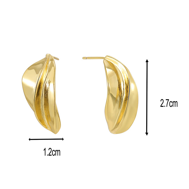 1 Pair Retro Simple Style Geometric Plating Inlay Copper Zircon 18k Gold Plated Earrings