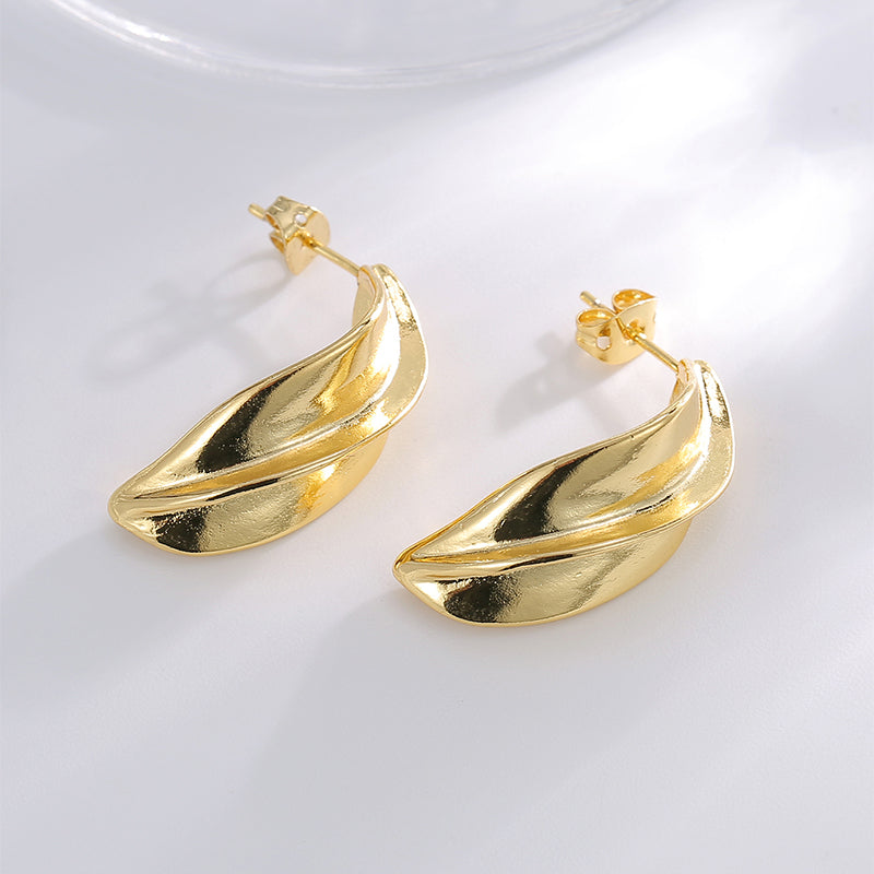 1 Pair Retro Simple Style Geometric Plating Inlay Copper Zircon 18k Gold Plated Earrings