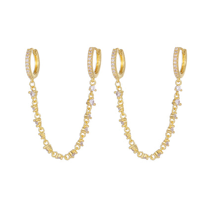 1 Set Cute Sweet Solid Color Plating Inlay Brass Zircon 18k Gold Plated Silver Plated Drop Earrings