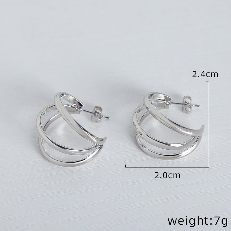 1 Pair Simple Style Geometric Plating Titanium Steel 18k Gold Plated Ear Studs