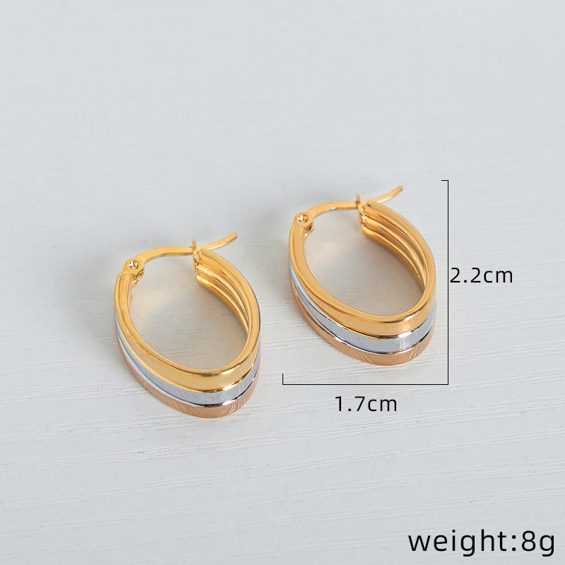 1 Pair Simple Style Geometric Plating Titanium Steel 18k Gold Plated Ear Studs