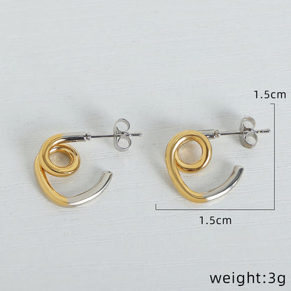 1 Pair Simple Style Geometric Plating Titanium Steel 18k Gold Plated Ear Studs