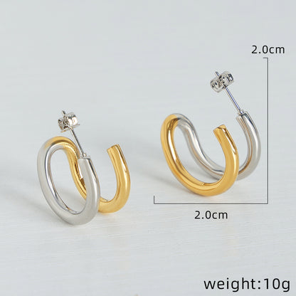 1 Pair Simple Style Geometric Plating Titanium Steel 18k Gold Plated Ear Studs