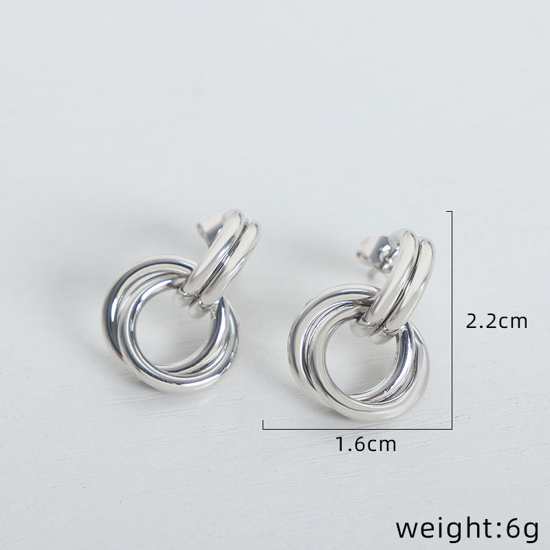 1 Pair Simple Style Geometric Plating Titanium Steel 18k Gold Plated Ear Studs