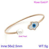 Elegant Simple Style Devil's Eye Heart Shape Stainless Steel Plating Inlay Artificial Pearls Bangle