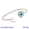 Elegant Simple Style Devil's Eye Heart Shape Stainless Steel Plating Inlay Artificial Pearls Bangle