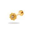 1 Piece Simple Style Flower Plating Inlay Titanium Alloy Zircon 18k Gold Plated Lip Stud Ear Studs