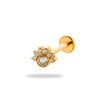 1 Piece Simple Style Flower Plating Inlay Titanium Alloy Zircon 18k Gold Plated Lip Stud Ear Studs