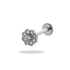 1 Piece Simple Style Flower Plating Inlay Titanium Alloy Zircon 18k Gold Plated Lip Stud Ear Studs