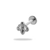 1 Piece Simple Style Flower Plating Inlay Titanium Alloy Zircon 18k Gold Plated Lip Stud Ear Studs