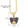 Simple Style Little Bear Copper Plating Inlay Zircon 18k Gold Plated Necklace