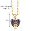 Simple Style Little Bear Copper Plating Inlay Zircon 18k Gold Plated Necklace