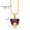 Simple Style Little Bear Copper Plating Inlay Zircon 18k Gold Plated Necklace