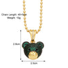 Simple Style Little Bear Copper Plating Inlay Zircon 18k Gold Plated Necklace