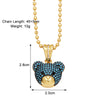 Simple Style Little Bear Copper Plating Inlay Zircon 18k Gold Plated Necklace