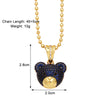 Simple Style Little Bear Copper Plating Inlay Zircon 18k Gold Plated Necklace