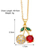 Simple Style Cherry Pineapple Copper Plating Inlay Zircon 18k Gold Plated Necklace