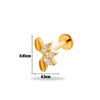 1 Piece Simple Style Korean Style Flower Plating Inlay Titanium Alloy Zircon 18k Gold Plated Lip Stud Ear Studs