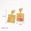 1 Pair Simple Style Classic Style Geometric Inlay Copper Pearl 18k Gold Plated Drop Earrings