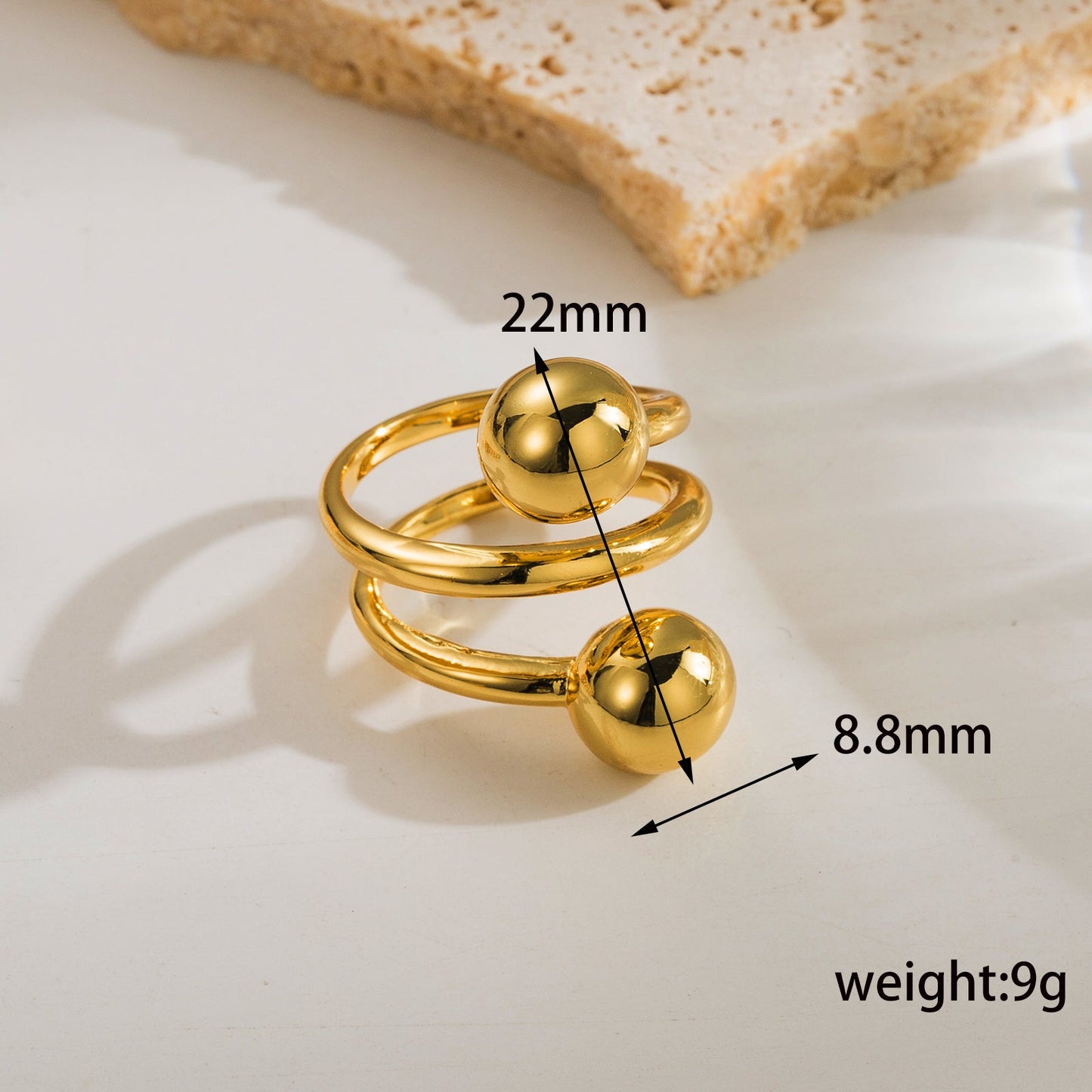 Ig Style Simple Style Geometric Copper Plating 18k Gold Plated Open Rings