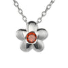 Sterling Silver Simple Style Classic Style Flower Inlay Zircon Necklace