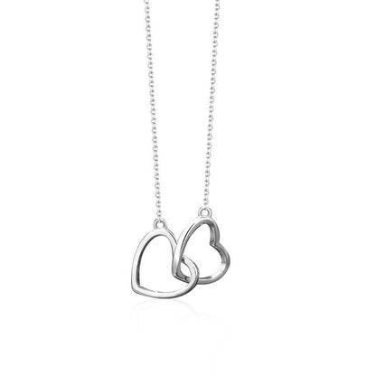 Simple Style Heart Shape Sterling Silver Plating Inlay Zircon Pendant Necklace